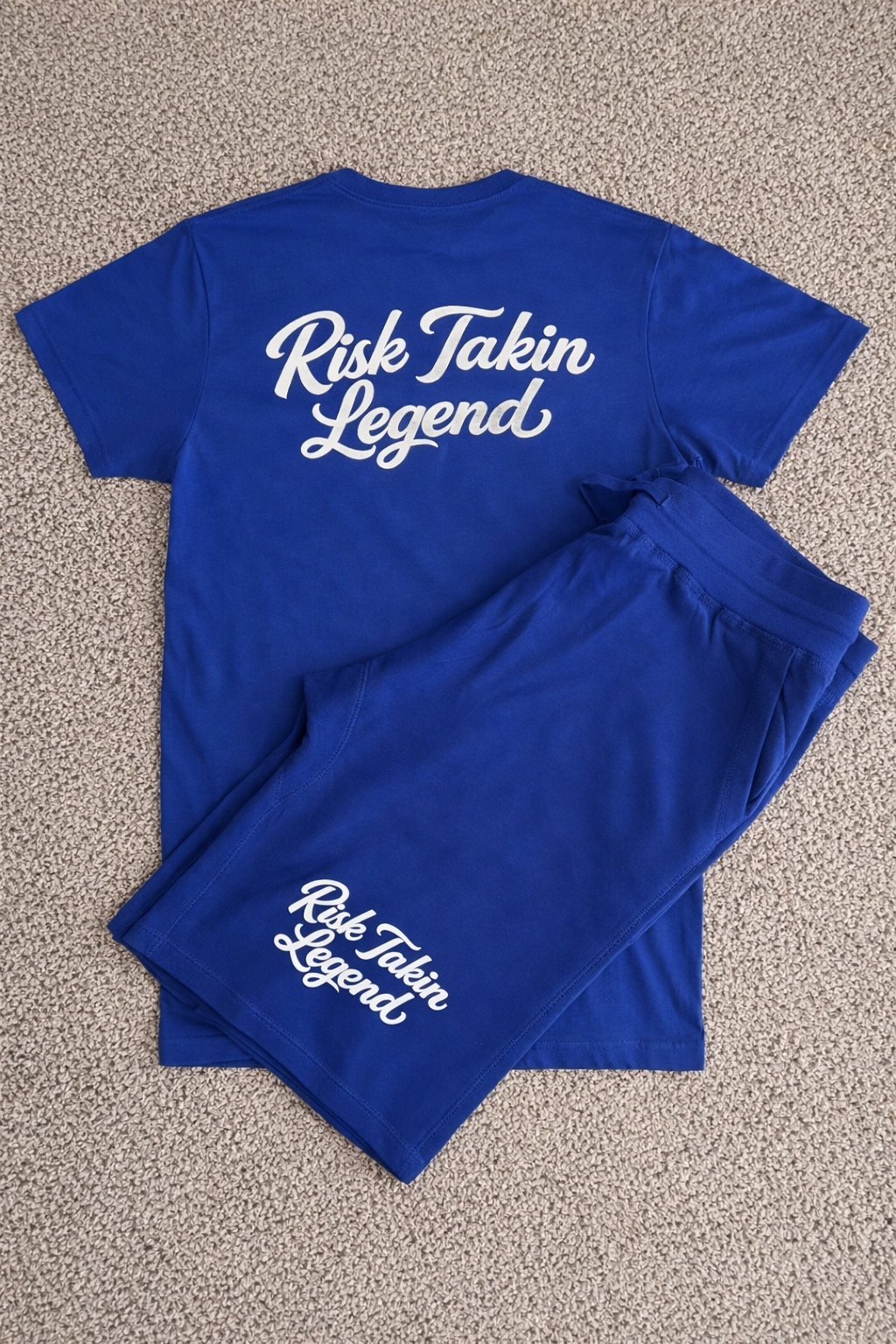 Risk Takin Legend Royal Blue & White Signature Set (Tee & Shorts)