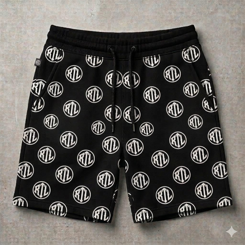 RTL All-Over Print Short & shirt set – Black & White Edition