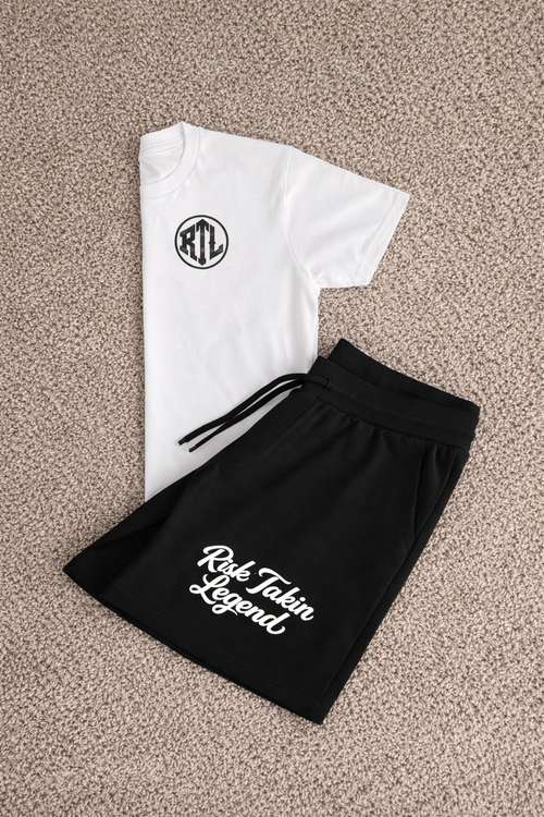 Risk Takin Legend Black & White Signature Set (Tee & Shorts)