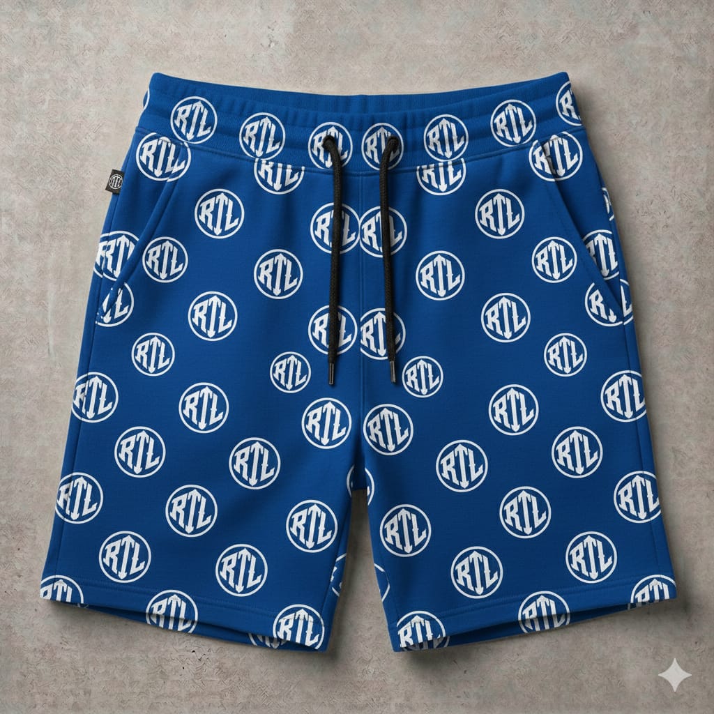 RTL All-Over Print Short & shirt Set – Royal blue & White Edition